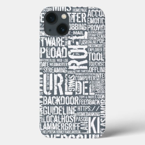 Computer Dictionary monochrome iPhone 13 Case
