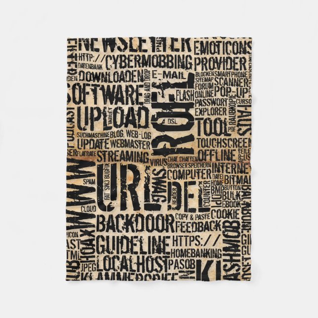 Computer Dictionary - vintage Fleece Blanket (Front)