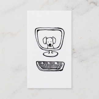 Computer Dog - fun fresh ink drawing new art Business Card
