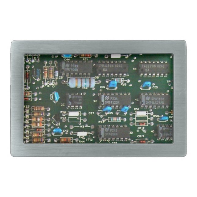Computer Electronics Printed Circuit Board Image Belt Buckle (Front)