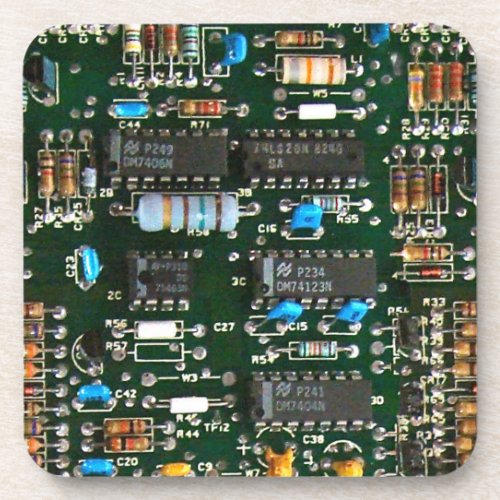 Computer Electronics Printed Circuit Board Image Beverage Coaster