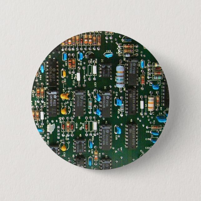 Computer Electronics Printed Circuit Board Image Button (Front)