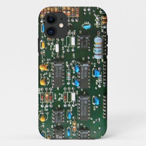 Computer Electronics Printed Circuit Board Image iPhone 11 Case