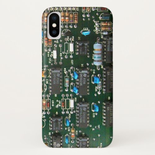 Computer Electronics Printed Circuit Board Image iPhone X Case