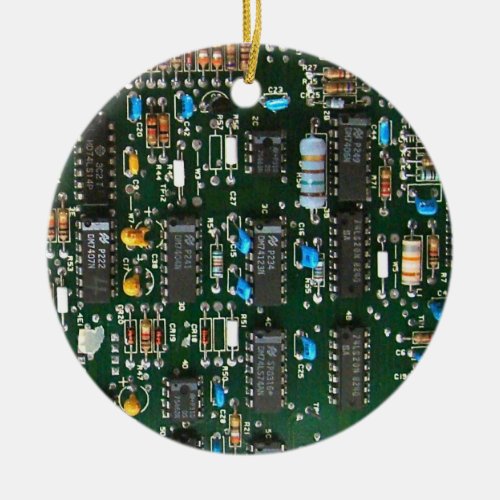 Computer Electronics Printed Circuit Board Image Ceramic Ornament