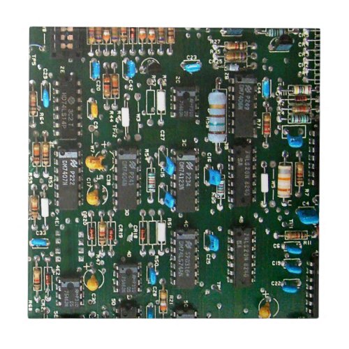 Computer Electronics Printed Circuit Board Image Ceramic Tile