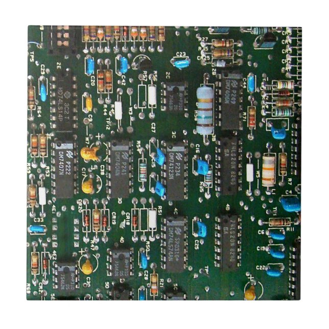 Computer Electronics Printed Circuit Board Image Ceramic Tile (Front)