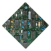 Computer Electronics Printed Circuit Board Image Graduation Cap Topper (Front)