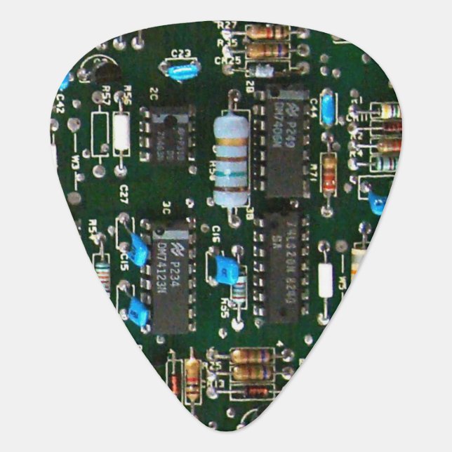 Computer Electronics Printed Circuit Board Image Guitar Pick (Front)