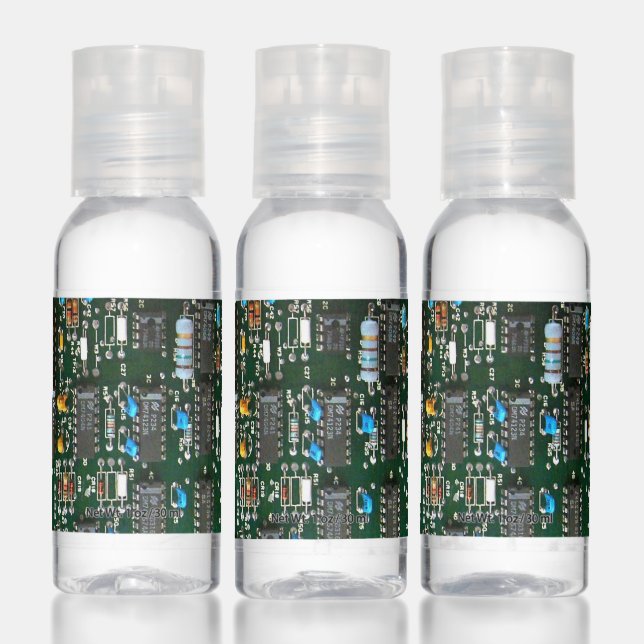 Computer Electronics Printed Circuit Board Image Hand Sanitizer (Set)