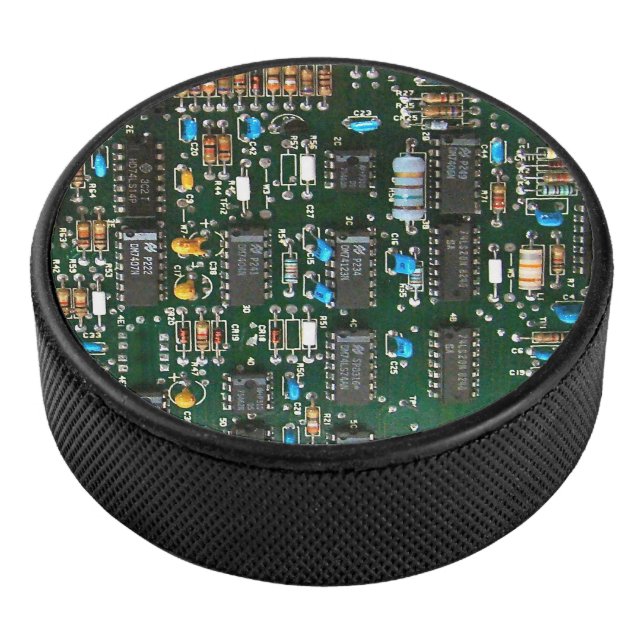 Computer Electronics Printed Circuit Board Image Hockey Puck (3/4)