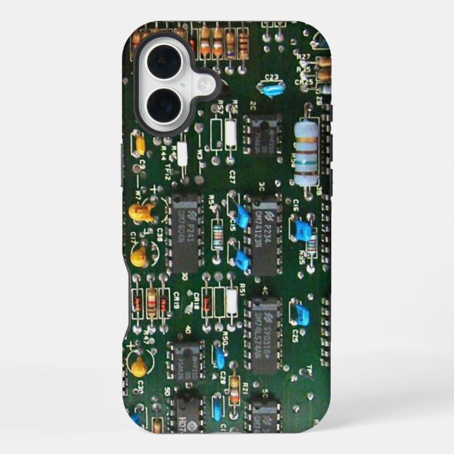 Computer Electronics Printed Circuit Board Image Iphone Case (Back)