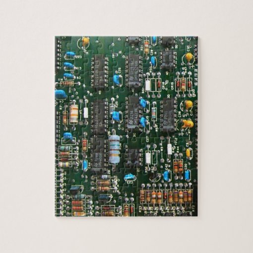 Computer Electronics Printed Circuit Board Image Jigsaw Puzzle Zazzle