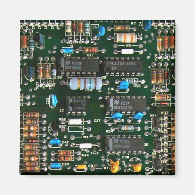 Computer Electronics Printed Circuit Board Image Magnet (Front)