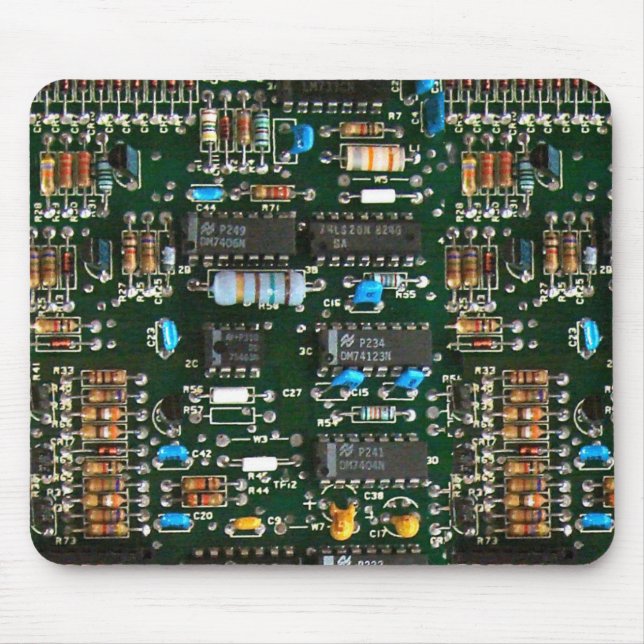 Computer Electronics Printed Circuit Board Image Mouse Pad (Front)