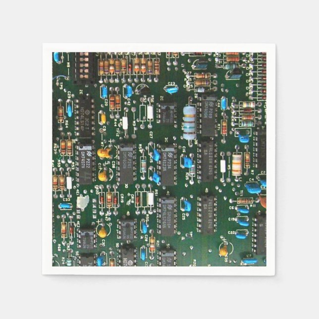 Computer Electronics Printed Circuit Board Image Napkins (Front)