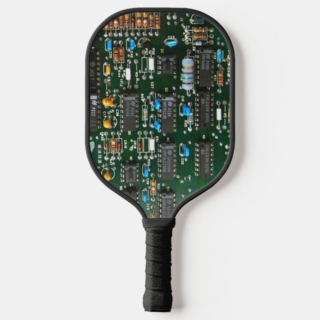 Computer Electronics Printed Circuit Board Image Pickleball Paddle (Back)