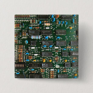 Computer Electronics Printed Circuit Board Image Pinback Button
