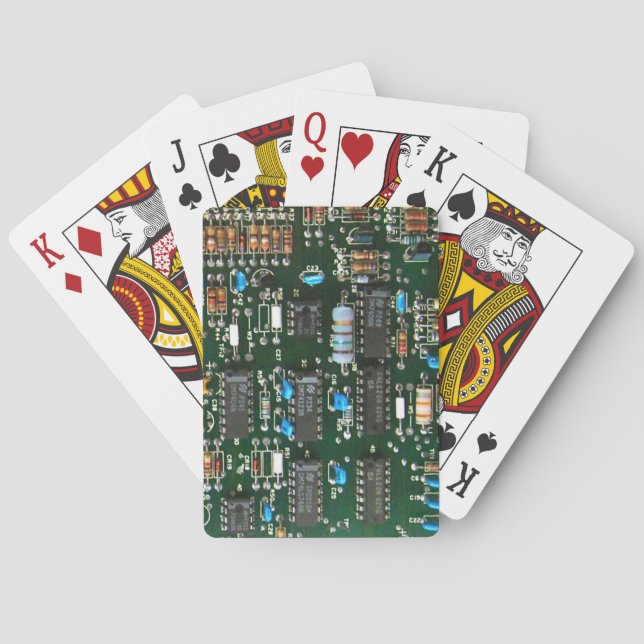 Computer Electronics Printed Circuit Board Image Poker Cards (Back)