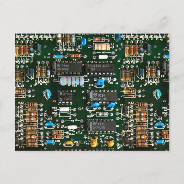Computer Electronics Printed Circuit Board Image Postcard (Front)