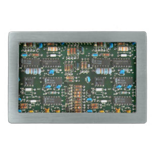 Computer Electronics Printed Circuit Board Image Rectangular Belt Buckle