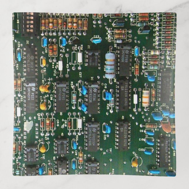 Computer Electronics Printed Circuit Board Image Trinket Tray (Front)