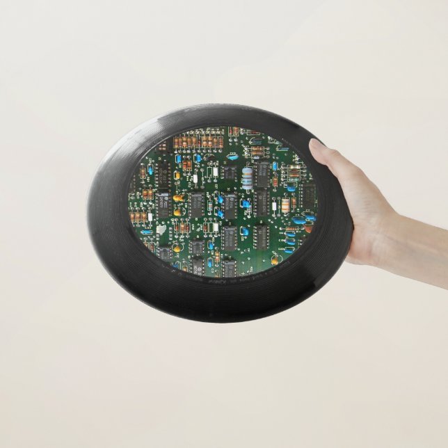 Computer Electronics Printed Circuit Board Image Wham-O Frisbee (In Hand)