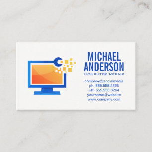 Computer Electronics Repairman Technician Business Card