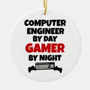 Computer Engineer by Day Gamer by Night Ceramic Ornament