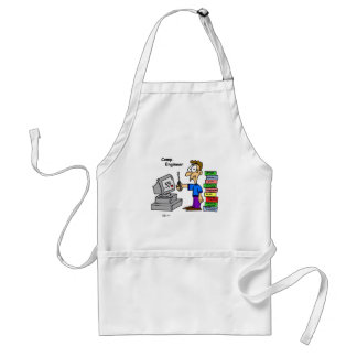 Computer Engineer Cartoon Adult Apron