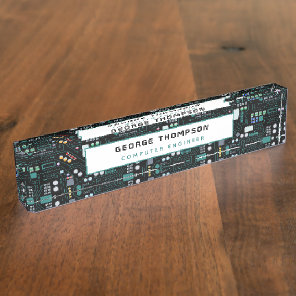 Computer Engineer Circuit Board Pattern Office  Desk Name Plate