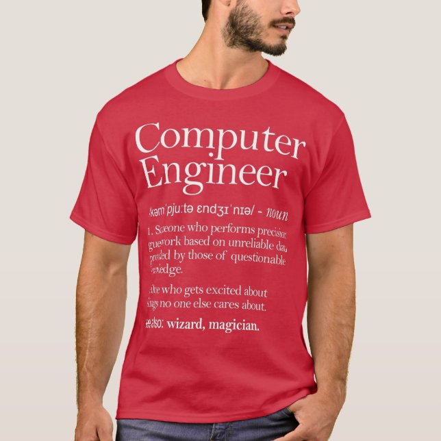 Computer Engineer Definition Apparel Computer T-Shirt (Front)