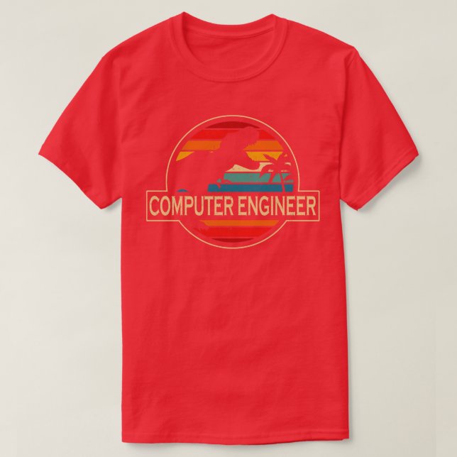 Computer Engineer Dinosaur T-Shirt (Design Front)