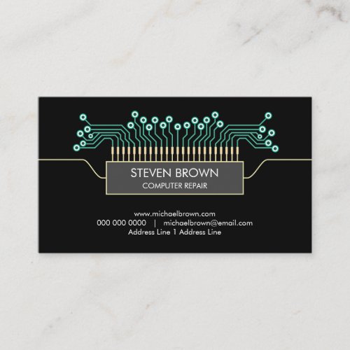 Computer engineer Science Circuit Board Code Business Card