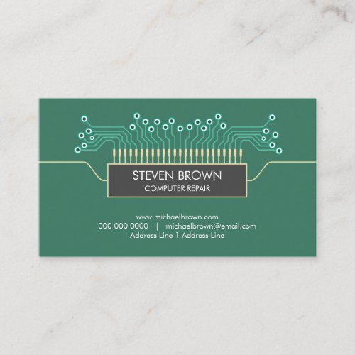 Computer engineer Science Circuit Board Coding Business Card