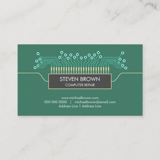 Computer engineer Science Circuit Board Coding Business Card (Front)