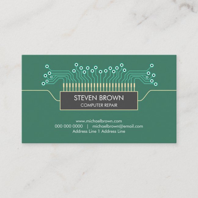 Computer engineer Science Circuit Board Coding Business Card