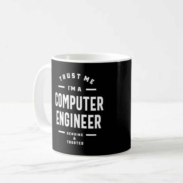 Computer Engineer Work Job Title Gift Coffee Mug (Front Left)