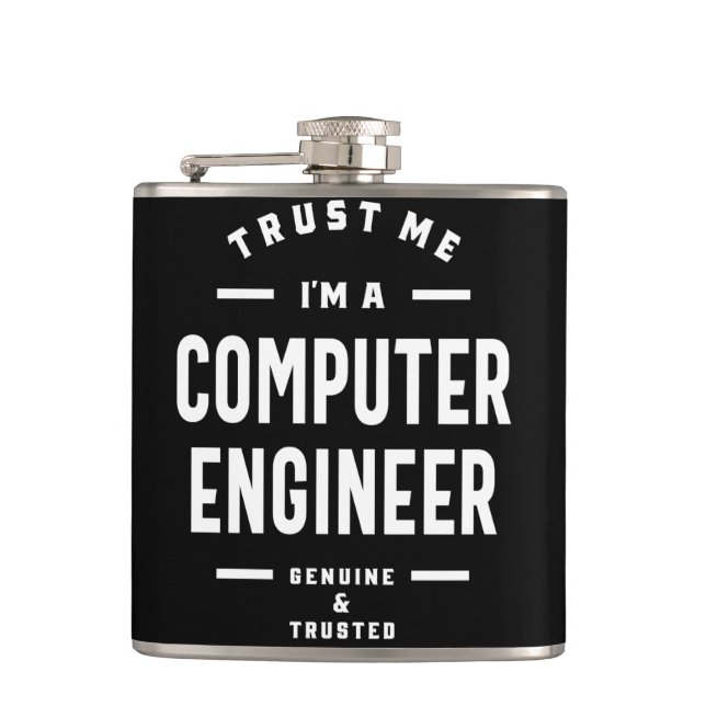 Computer Engineer Work Job Title Gift Flask (Front)