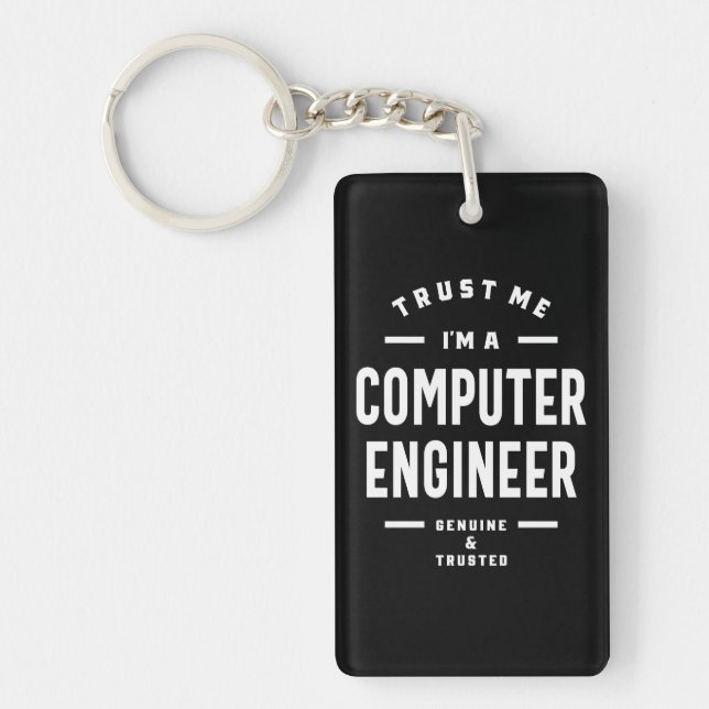 Computer Engineer Work Job Title Gift Keychain (Front)
