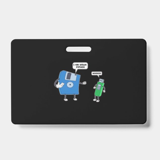 Computer Engineering Father & Son Floppy Disk Gift Badge (Front)