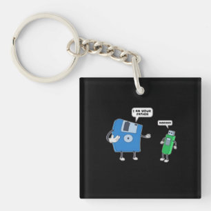 Computer Engineering Father & Son Floppy Disk Gift Keychain
