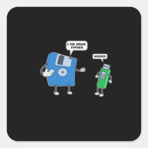 Computer Engineering Father & Son Floppy Disk Gift Square Sticker