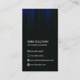 Computer Engineering Technical Blue Halftone Business Card