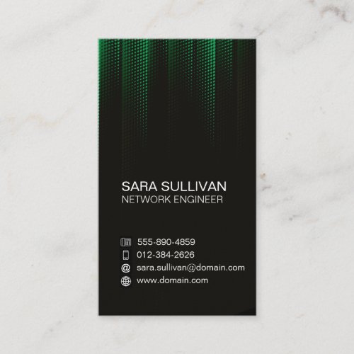 Computer Engineering Technical Green Halftone Business Card