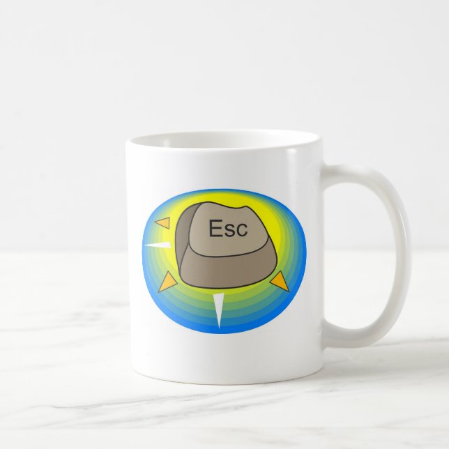 Computer escape button coffee mug (Right)