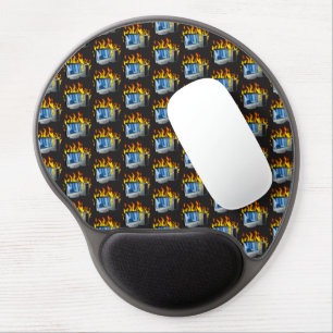Computer Fire Gel Mousepad