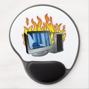 Computer Fire Gel Mousepad
