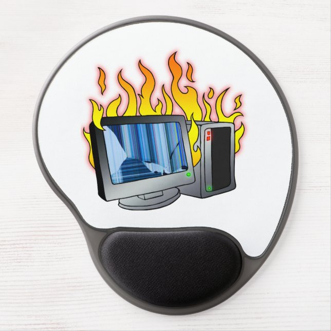 Computer Fire Gel Mousepad (Front)