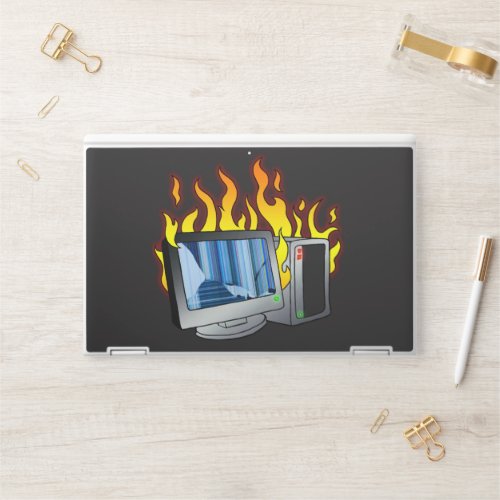 Computer Fire HP Laptop Skin